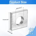 10pcs M5x10mmx2mm Square Nuts Carbon Steel Zinc Plated Coarse Thread Fasteners For Home Repairs And Professional Engineering