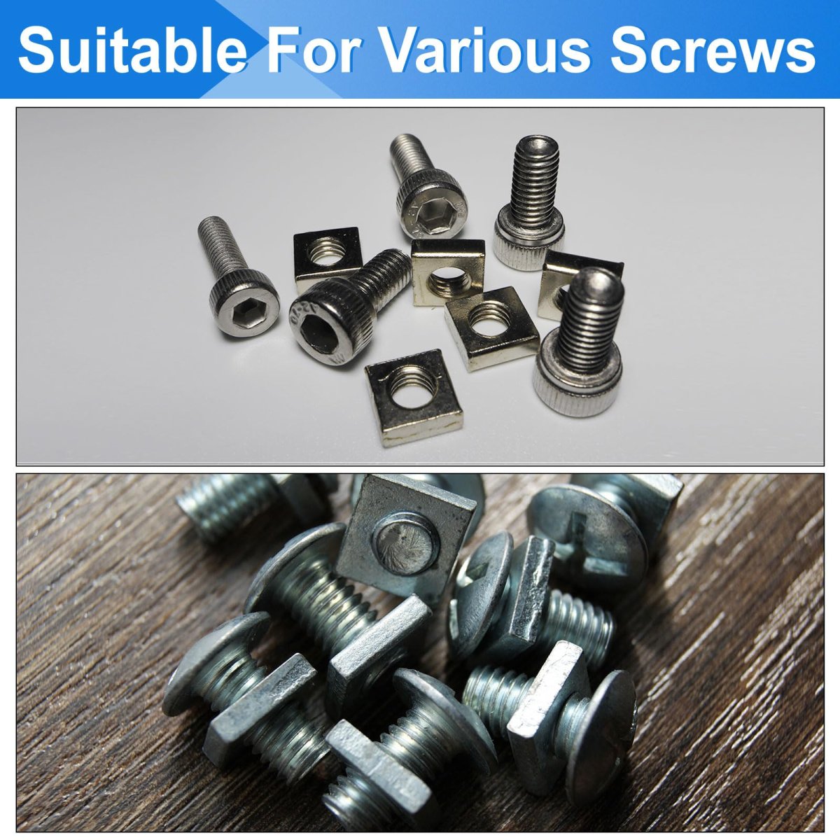 10pcs M5x10mmx2mm Square Nuts Carbon Steel Zinc Plated Coarse Thread Fasteners For Home Repairs And Professional Engineering