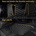 Custom Car Floor Mats Fit 99 Model Luxury Leather Waterproof Anti-skid Full Coverage Liner Front Rear Mat Set Black Red Bar