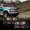 G-plus Headlights Compatible With 1994-1999 Gmc C1500 K1500 Yukon C2500 K2500 Suburban 1994-2000 C3500 K3500 Driver Passenger