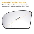 Car Rearview Left Driver Side Mirror Glass Replacement W Backing Plate Aspherical Heated White For Mercedes C-class W203 Cl203