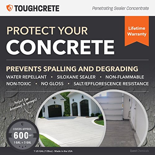 Toughcrete Concrete Sealer 1 Gallon Covers 600sqft the Sealant for Driveways Garage Floors