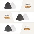 Uxcell Triangle Detail Sander Sandpaper Set 240 320 400 Grit 3-1 2 Inch Hook And Loop Silicon Carbide Sanding Pads 30 Pieces