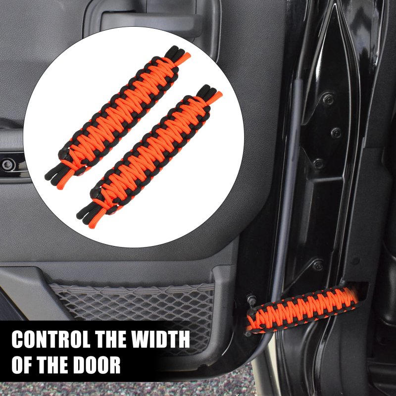 2pcs Door Strap Swings Limiting Check Straps Nylon For Jeep Wrangler Tj Jk Jku Jl Jlu Yj Gladiator Jt 2 4 Door 87-21 Black