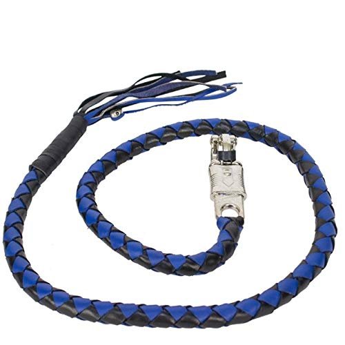 Billys Biker Gear 50 Inch Motorcycle Get Back Whip Black Blue