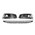 No 8w0807681 Front Lower Hood Bumper Grille For Audi A4 B9 2016-2018 Kidney Grill Without Hole Black 1 Set 