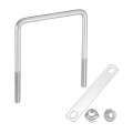 M10 4-5 16 Inch Inner Wide Square U Bolts 5-5 Length 304 Stainless Steel U-bolts With Flange Hexagon Nuts Frame Plates For 