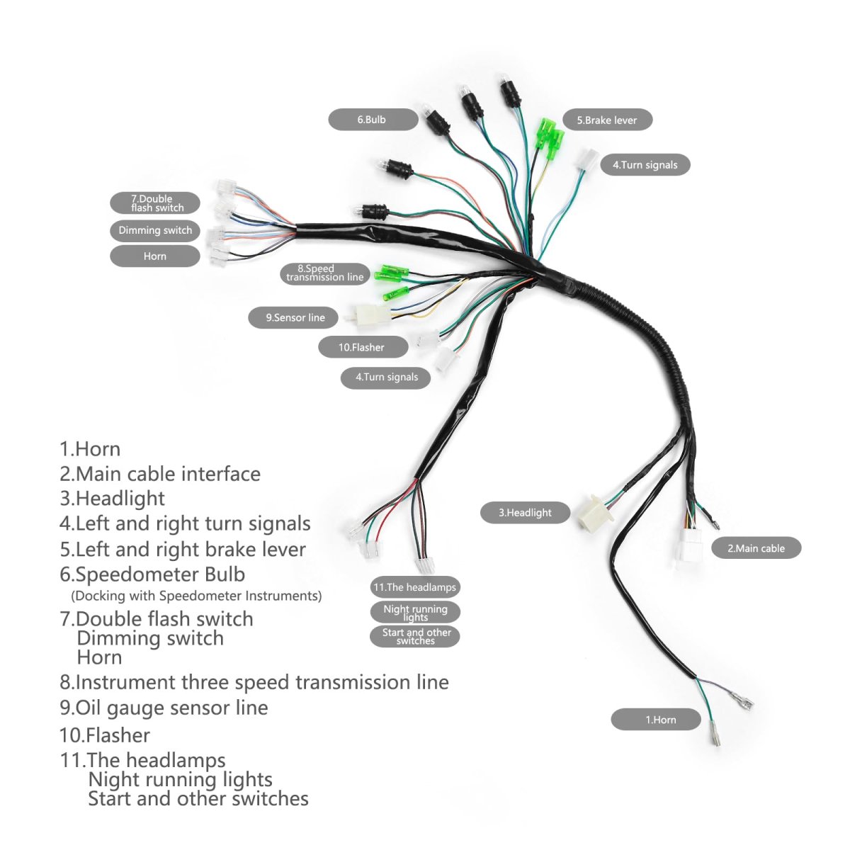 Complete Wiring Harnesses Kit For Chinese Gy6 152qmi 157qmj 125cc 150cc Engine Scooter Mopeds Jonway Yy125t-12 Jmstar Eagle