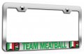 Team Meatball Italian Italy Chrome Metal License Plate Frame Tag Holder Universal Fit For Us And Canada Vehicles 12 5 X 6 In 