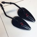 Smt-black Skull Mirrors Compatible With Sportster Low Glide Fxrs Fxrt Softail Aluminum B017qp6n34