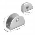 Uxcell Glass Shelf Brackets Stainless Steel Clamp Clip Holder Half Round For 8-12mm Thickness 4pcs