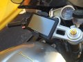 Universal Motorcycle Phone Mount Kit Fork Stem Gps Smartphone Holder Fits 13 To 24 Mm Secure Cellphone Black Abs Plastic