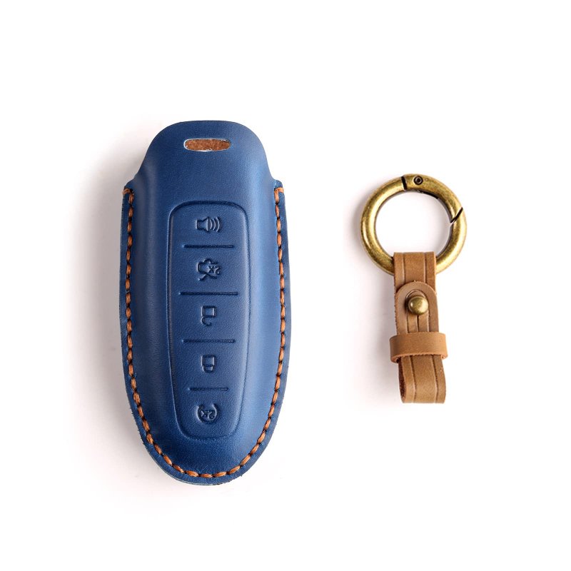 Key Fob Cover Leather 4 5 Buttons Car Protector Case Fit For Ford Lincoln C-max Edge Escape Expedition Explorer Fiesta Flex