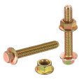 M8 X 50mm Flanged Hex Head Bolts 10pcs Zinc-plated Carbon Steel Flange Hexagon Screws With Nuts Fully Threaded For Machinery 