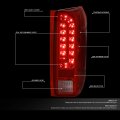 Auto Dynasty Pair Red Housing Full Led Tail Brake Light Lamps Compatible With Ford F150 F250 F350 Bronco F Super Duty Styleside