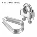 Uxcell Wire Rope Cable Clip Kit For M6 Included Clamp 10pcs And Thimble Rigging 304 Stainless Steel U Bolt Saddle Fastener