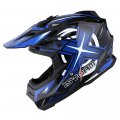 1storm Adult Motocross Helmet Bmx Mx Atv Dirt Bike Racing Style Glossy Blue Goggles Skeleton Glove Bundle