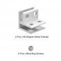 Uxcell 90 Degree Glass Clamp 2pcs For 4-8mm Aluminum Alloy Shelf Support Bracket Double Side Holder Cabinet Cupboard