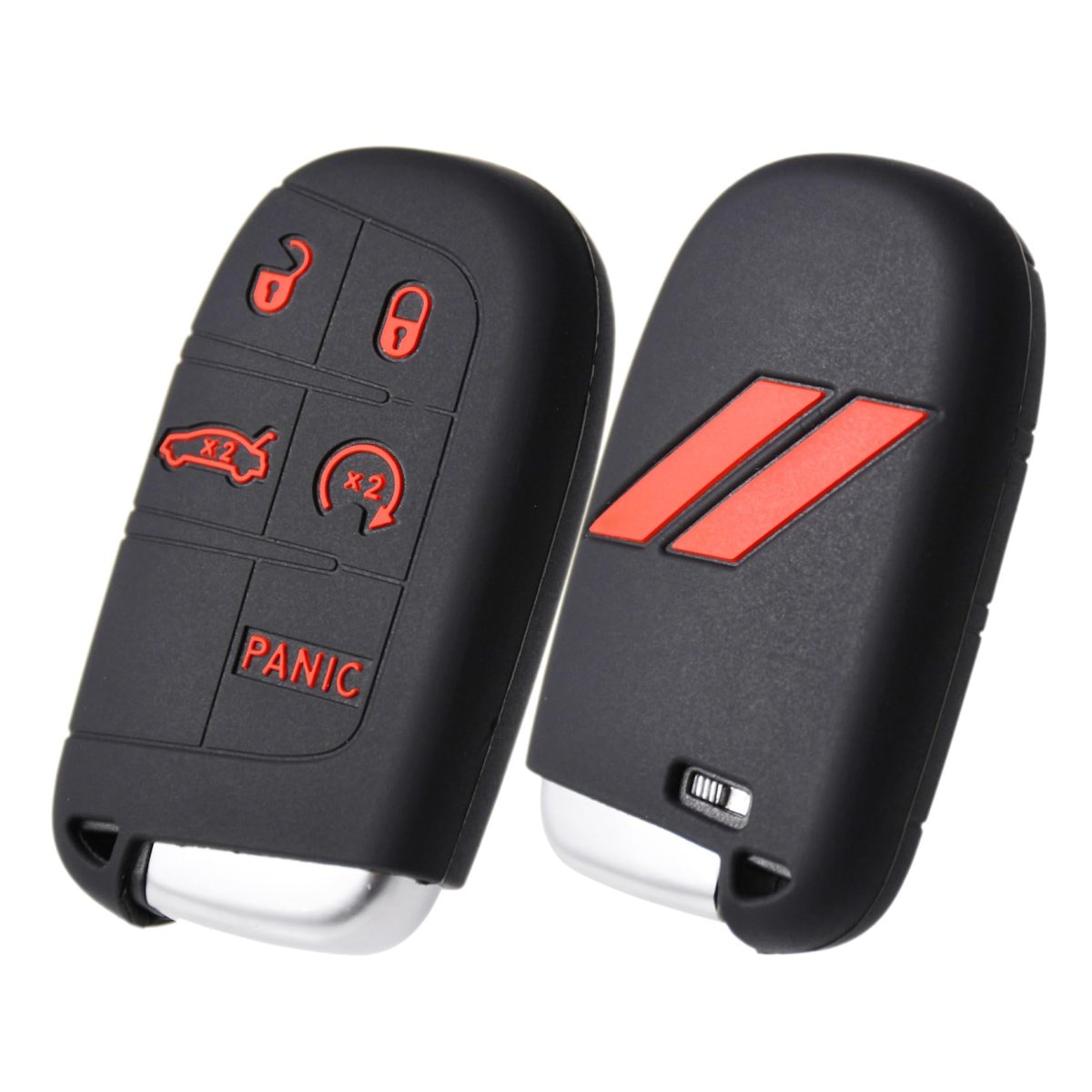 Silicone Key Fob Cover Case For Dodge Charger Challenger Srt Hornet Rt Dart Durango Journey 5 Button Remote Keyless Protector