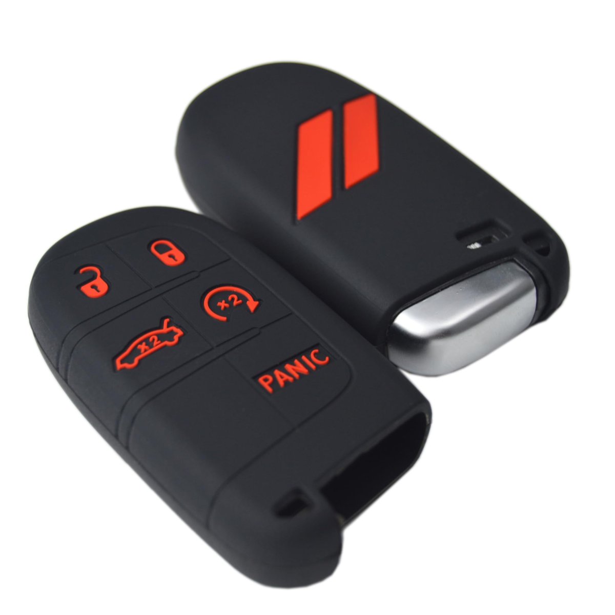 Silicone Key Fob Cover Case For Dodge Charger Challenger Srt Hornet Rt Dart Durango Journey 5 Button Remote Keyless Protector