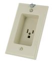 Leviton 688-t 1-gang Recessed 2-pole 3-wire 15a-125v Nema 5-15r Residential Grade Single Receptacle With Clock Hanger Hook 