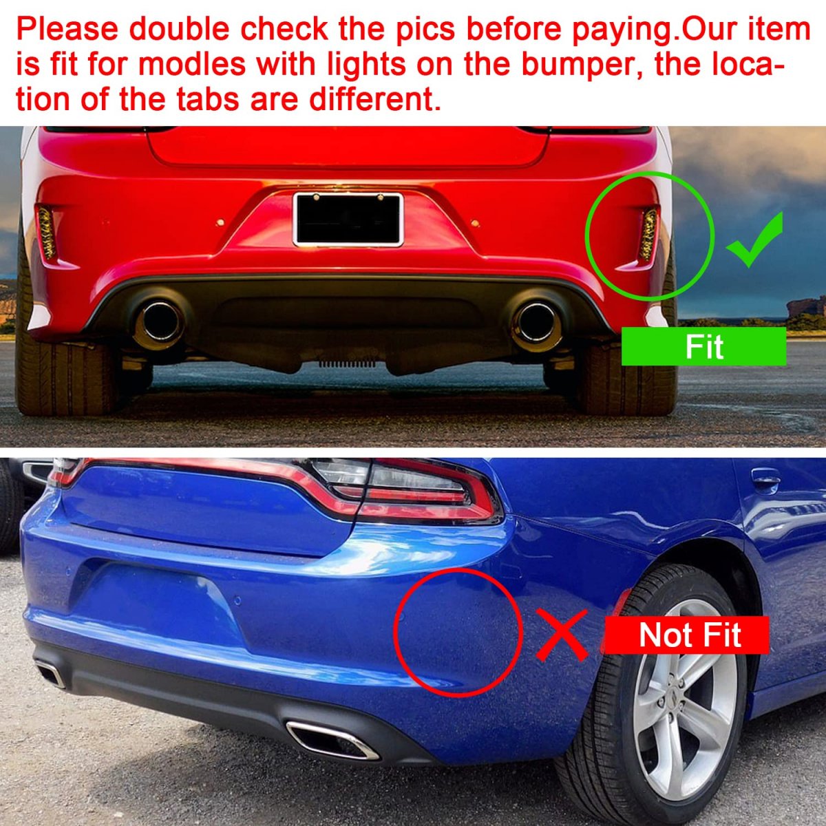 Rear Lip Bumper Diffuser For 2015-2023 Dodge Charger Scat Srt Pack Daytona Abs Splitter Spoiler Valance Chin Body Kit