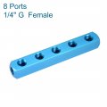 Uxcell G1 4 Thread 8 Ports 5 Way Manifold Block Splitter Quick Connect Air Hose Inline Coupler Air Compressor