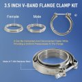 3 5 V Band Clamp With Flange Stainless Steel Male Female Replacement For Turbo Exhaust Downpipes Inch V-band