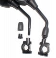 Minho Universal Rear View Adjustment Convex Motorcycle Mirrors With 10mm Bolt Handle Bar Mount Clamp For Scooter Atv Dirt Bike