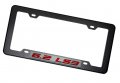 Erpart Black Carbon Fiber Look License Plate Frame With 6 2 Ls3 Red On Silver Highly Polished Real Aluminum Emblem