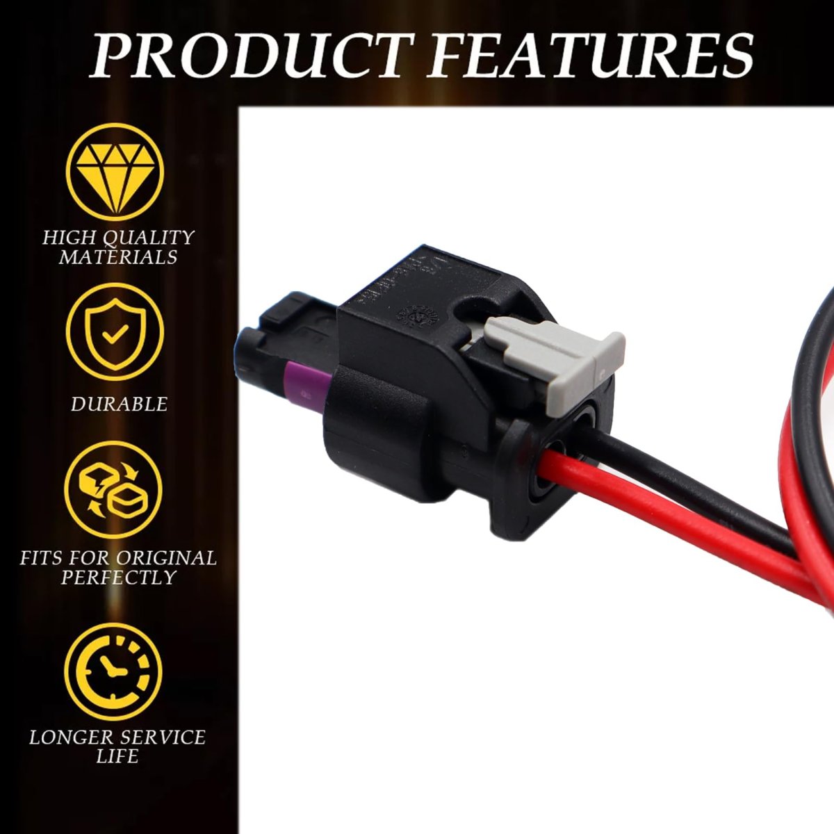 2pcs 2-pin Side Marker Light Connector For Dodge Durango 2021-2023 4f0973702 Harness Pigtail Plug Wiring