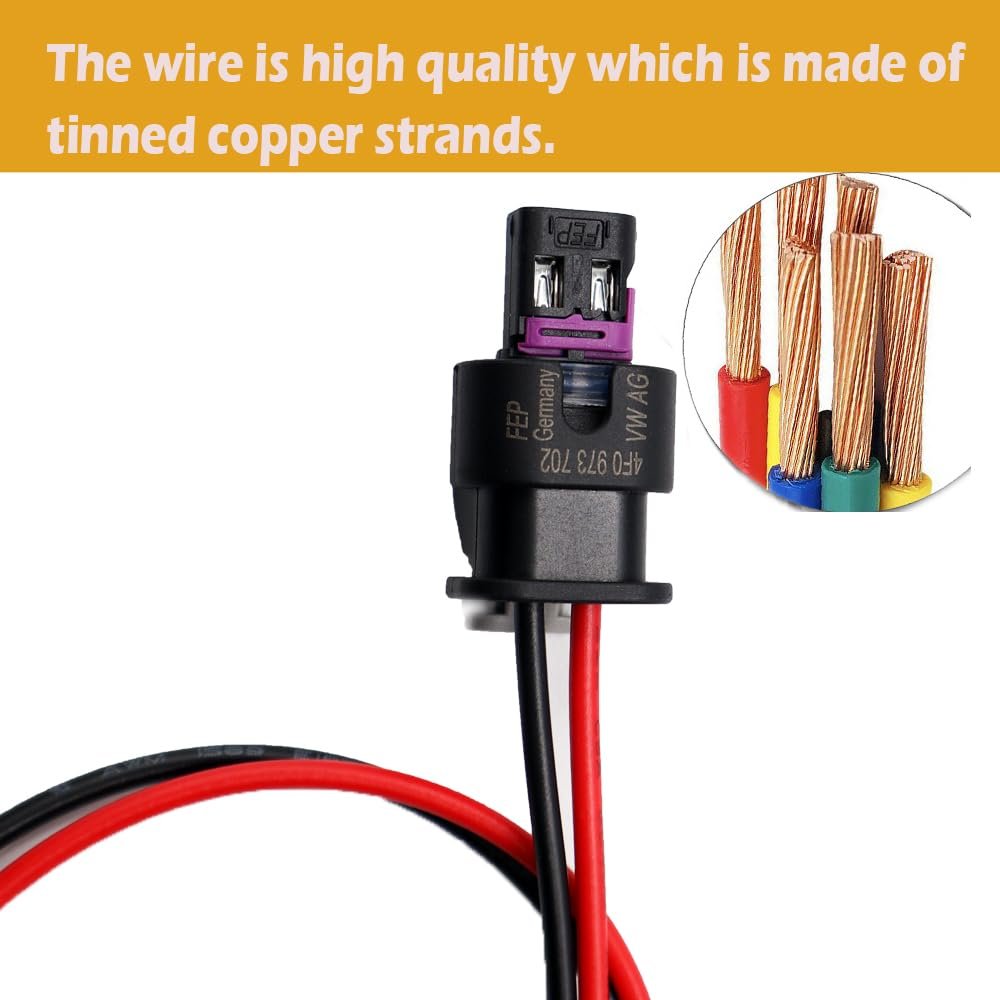 2pcs 2-pin Side Marker Light Connector For Dodge Durango 2021-2023 4f0973702 Harness Pigtail Plug Wiring