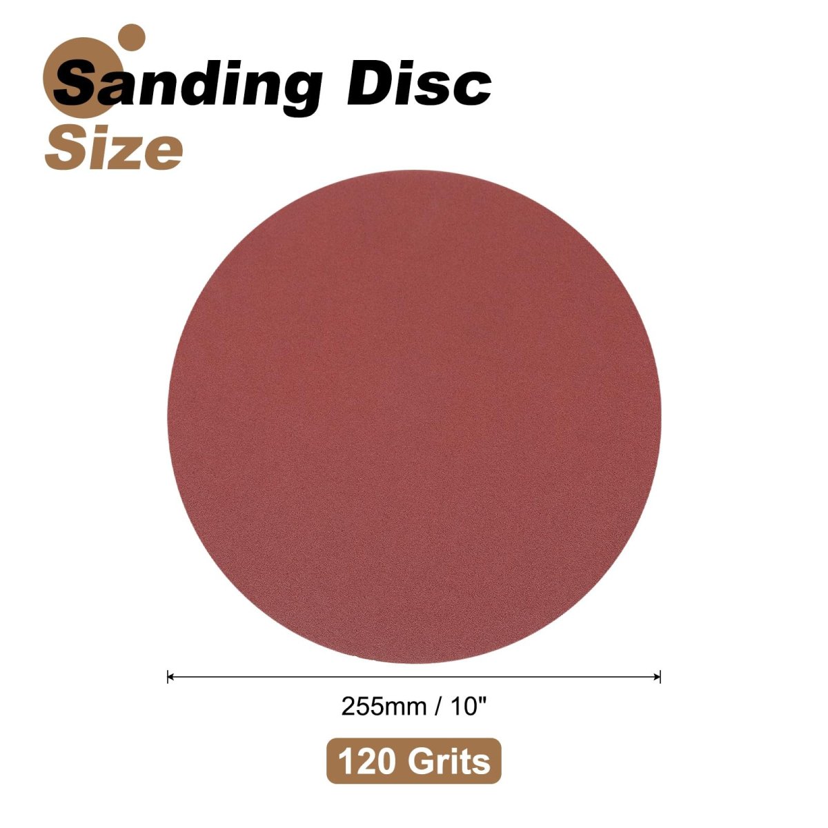 12pcs 10-inch Psa Sanding Discs 120 Grits Aluminum Oxide Self Adhesive Stick Back Sandpapers No-hole Round Wet Dry Sander