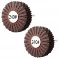 2 Pack Abrasive Flap Wheel 240 Grit Nylon Sanding Brush With 1 4 In Shank For Woodworking Furniture Polishing And Rust Removal 