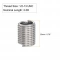 Uxcell Wire Thread Inserts 1 2-13 Unc 2 0d 304 Stainless Steel Helical Type Coiled Screw Repair Threaded Sleeve Sheath 5pcs