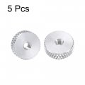 Uxcell Flat Knurled Nut M3 X 12mm 4mm Thumb Nuts Lock Adjusting Aluminum Alloy Silver 5pcs