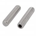 Uxcell M8x40mm Metric 304 Stainless Steel Hex Socket Set Flat Point Grub Screws Silver Tone For Towel Rack Door Knob 10pcs