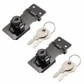 Uxcell Keyed Hasp Lock 80mm Twist Knob Locking For Door Cabinet Different Bright Black 2 Pcs