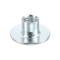 M8 T-nuts 12pcs Carbon Steel Tee Nut Round Base Weld Nuts 10mm Height Through Hole Flange Insert Female Thread Plate Silver 