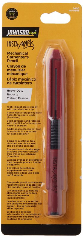 Johnson Level Tool 40-0665 Insta-mark Mechanical Carpenter Pencil