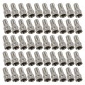 Double Protection Valve Stem Caps Brass Nickel Plated Seal Design For High Pressure Truck Car Rv Bus Tires Pack Of 50 