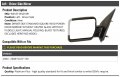 Left Driver Side Square Head Power Mirror Textured Black Manual Folding Without Heated Glass Puddle Light Compatible With