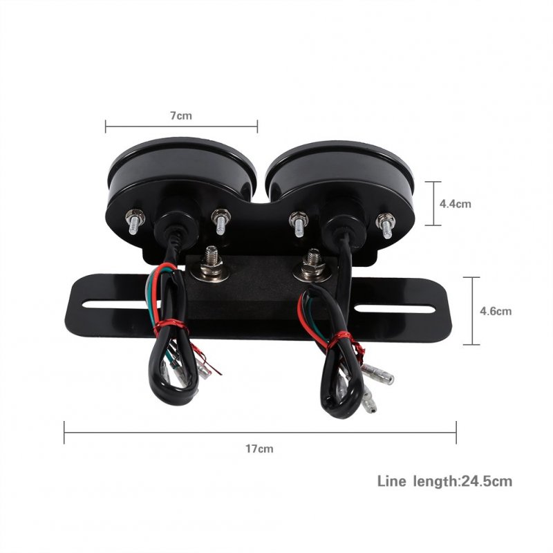 Motorcycle Dual Eye Tail Lights W Bracket Universal 12v Led Twin License Plate Holderith Turn Signal Brake Light W For Racing