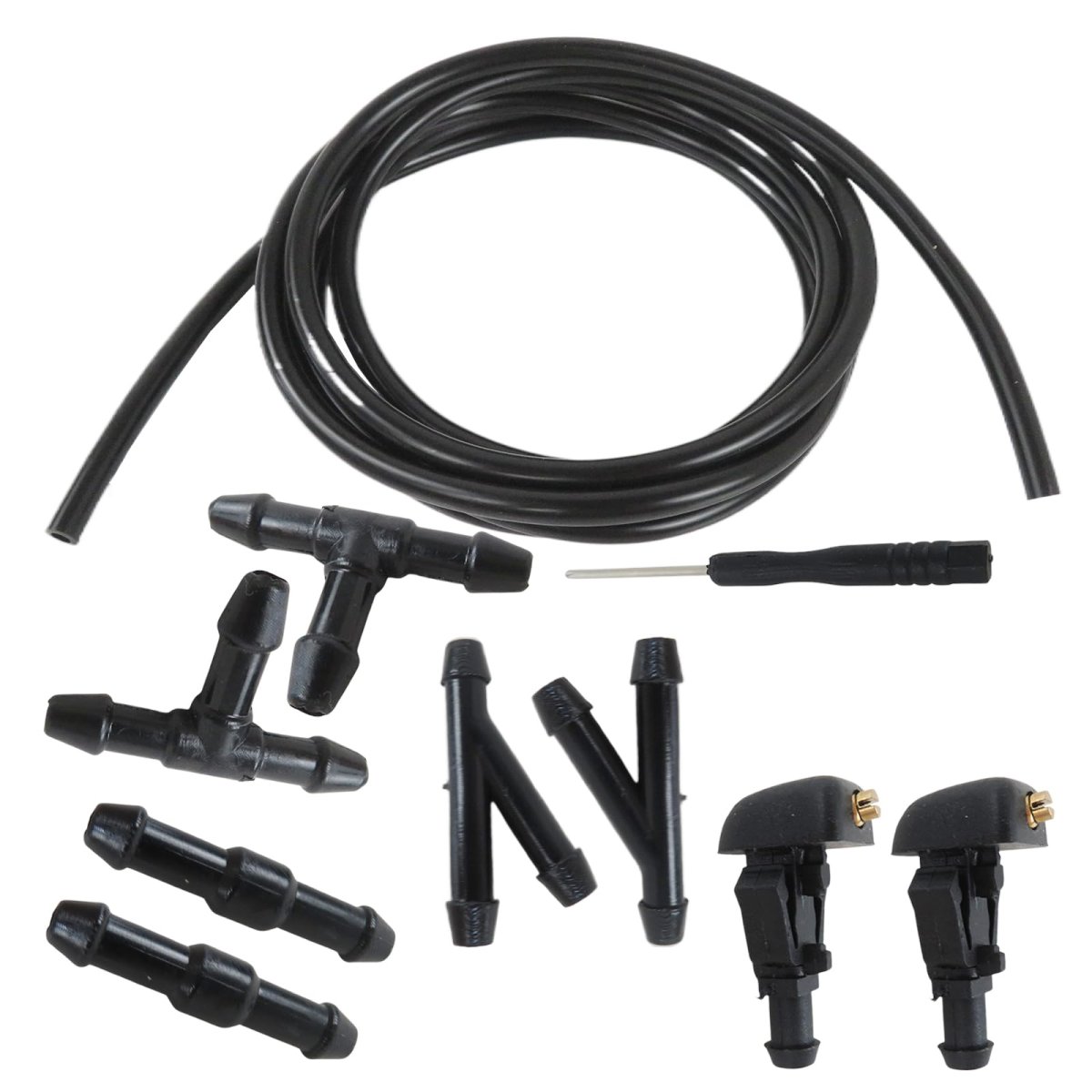 Front Windshield Washer Jet Kit For Ford F150 2004 2013 Spray Nozzles With Hose And Fittings Replaces 3w7z17603aa