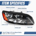 Factory Style Halogen Headlight Assembly Compatible With Vw Passat 2012-2015 Passenger Right Side Black Housing Amber Corner