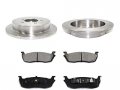 Rear Ceramic Brake Pad And Rotor Kit 5 Lug 12mm Or 14mm Wheel Lugs Compatible With 1999-2003 Ford F-150