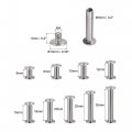 Uxcell 9 Sizes Phillips Screw Post Fit For 3 16 5mm Hole Dia Male M4x5mm Binding Bolts Leather Album Fastener Kit Silver Tone
