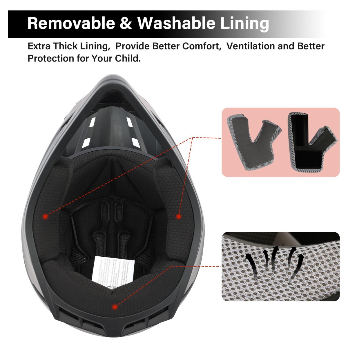 Tcmt Dot Youth Kids Atv Motorcycle Helmets Full-face Helmet With Adjustable Chin Strap For Boys And Girls Dirt Bike Bmx Cycling