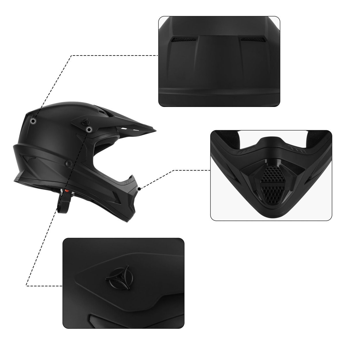 Tcmt Dot Youth Kids Atv Motorcycle Helmets Full-face Helmet With Adjustable Chin Strap For Boys And Girls Dirt Bike Bmx Cycling