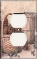 Single Duplex Outlet Plate Pine Cone Baskets 